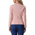 thumbnail image 3 of INSPIRE CHIC Women's Faux Suede Blazer Long Sleeve Lapel Collar Button Jacket XS Pink, 3 of 6