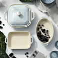 thumbnail image 2 of Staub Ceramic 4-pc Baking Pans Set, Casserole Dish with Lid, Brownie Pan, Light Blue, 2 of 9