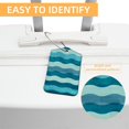 thumbnail image 3 of Square PU Leather 2 Pack Travel Tag - Bag Tag - Suitcase Tag with Privacy Cover and Stainless Steel Ring - Suitable for Travel, Backpack, and Handbag Waves on the Beach, 3 of 7