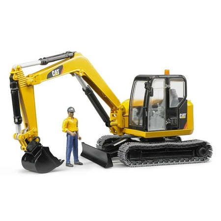 Bruder Toys Caterpillar Mini Excavator with Working Arm and Worker |