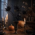 thumbnail image 6 of 2 Sticks Halloween Black Artificial Flowers,Gothic Silk Rose Bouquet with Long Stems,Fake Floral Arrangement for Home Table Vase Centerpiece Decor, 6 of 7