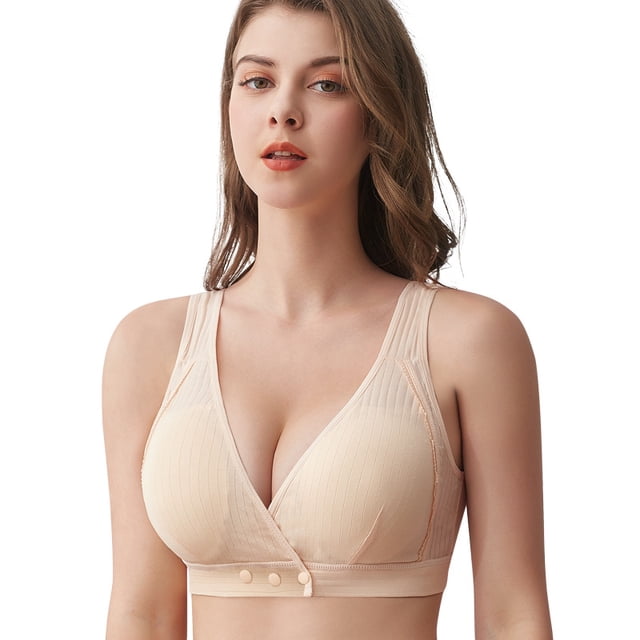 Ropa interior de lactancia de algodón puro de verano con hebilla delantera fina estilo chaleco posparto de lactancia de talla grande sujetador para mujeres embarazadas embarazo