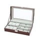 thumbnail image 1 of Minnieouse Reloj 6 3 ranuras caja almacenamiento joyería exhibición gafas organizador exquisitas cajas gafas de sol caja contenedor regalo Ropa, zapatos y accesorios Miscelánea Marrón Minnieouse  AP018017-02, 1 of 6