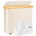 thumbnail image 1 of Organizador de Papel de baño, Cesto con Tapa, Base de pie, Portarollos para el baño (Beige), 1 of 4