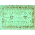 thumbnail image 1 of Ahgly Company Machine Washable Indoor Rectangle Oriental Turquoise Blue Traditional Area Rugs, 7' x 10', 1 of 4