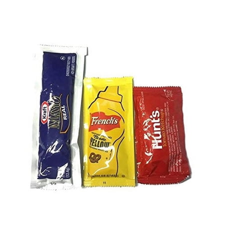 Hunts Ketchup Frenchs Mustard Kraft Mayo Condiment Combo - 25 Packets of Each
