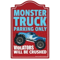 SignMission P-1117 Monster Truck Parking Monster Truck Parking Novelty Sign