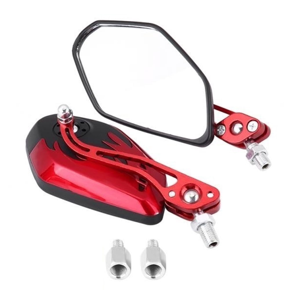 Anvazise 8/10mm Motorbike Scooter Motorcycle Handlebar Mount Rear View Mirrors Blue 2Pcs/Set