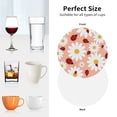 thumbnail image 6 of Naloa Daisy and Ladybug Leather Coasters for Drinks, Durable Drink Coasters 4 Set for Tabletop Protection, Luxurious Home Décor and Housewarming Gift ( {designName})Round Shape, 6 of 6