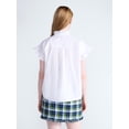 thumbnail image 3 of Free Assembly Women's and Women's Plus Ruffle Trim Neck Top with Short Sleeves, Sizes XS-4X, 3 of 5