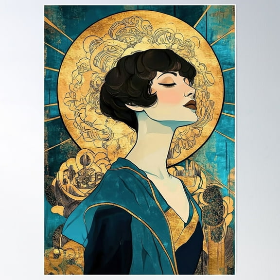 Art Deco Art Nouveau Poster Wall Art, Modern Wall Decor For Living Room Bedroom, 8x12 UNFRAMED