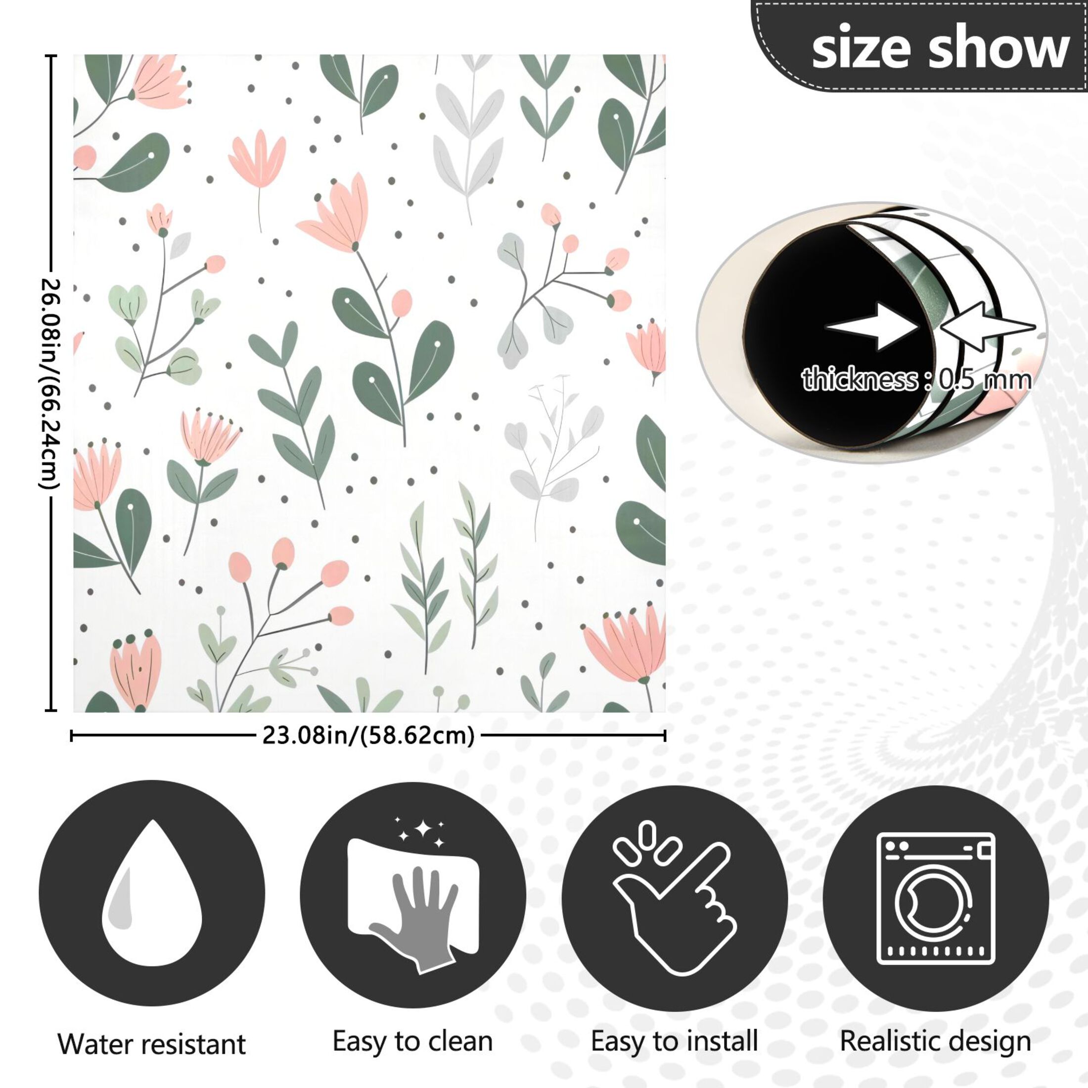 Dishwasher Magnetic Sticker 23x26 Inch Refrigerator Magnetic Sticker Washing Machine Magnetic Sticker Kitchen Panel Magnetic Sticker Home Decor Line Flower