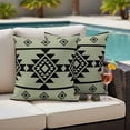 thumbnail image 4 of Sage Green Boho Outdoor Waterproof Pillow Covers, Southwest Aztec Abstract Geometric Decorative Square Throw Pillowcase Sofa Cushion Sham for Patio/Couch/Chair, 24"x24" 2 Pack, 4 of 8