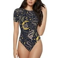 thumbnail image 2 of Goofa Snake Sleep Printed Women Rash Guard Short Sleeve,Tummy control Swimsuit Surfing Swimsuit Bathing Suit One Piece Swimsuit UPF 50-X-Large, 2 of 9