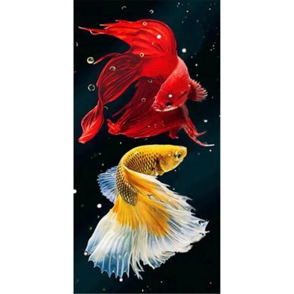 1pc Abstract Koi Canvas Painting Wall Art Fish Posters And Prints Carp Pictures For Living Room Decor Cuadros50 x 100 cm (without frame),4