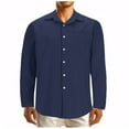 thumbnail image 1 of Birdeem Chemise Décontractée Mode Homme Couleur Unie Boutons Poches Manches Longues Col Rabattu, 1 of 5