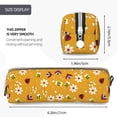 thumbnail image 3 of Yiaed Bees And Ladybug Print Leather Pencil Case - Leather Pen Pencil Holder - Elegant & Practical Pencil Pouch for Work & Office, 3 of 7