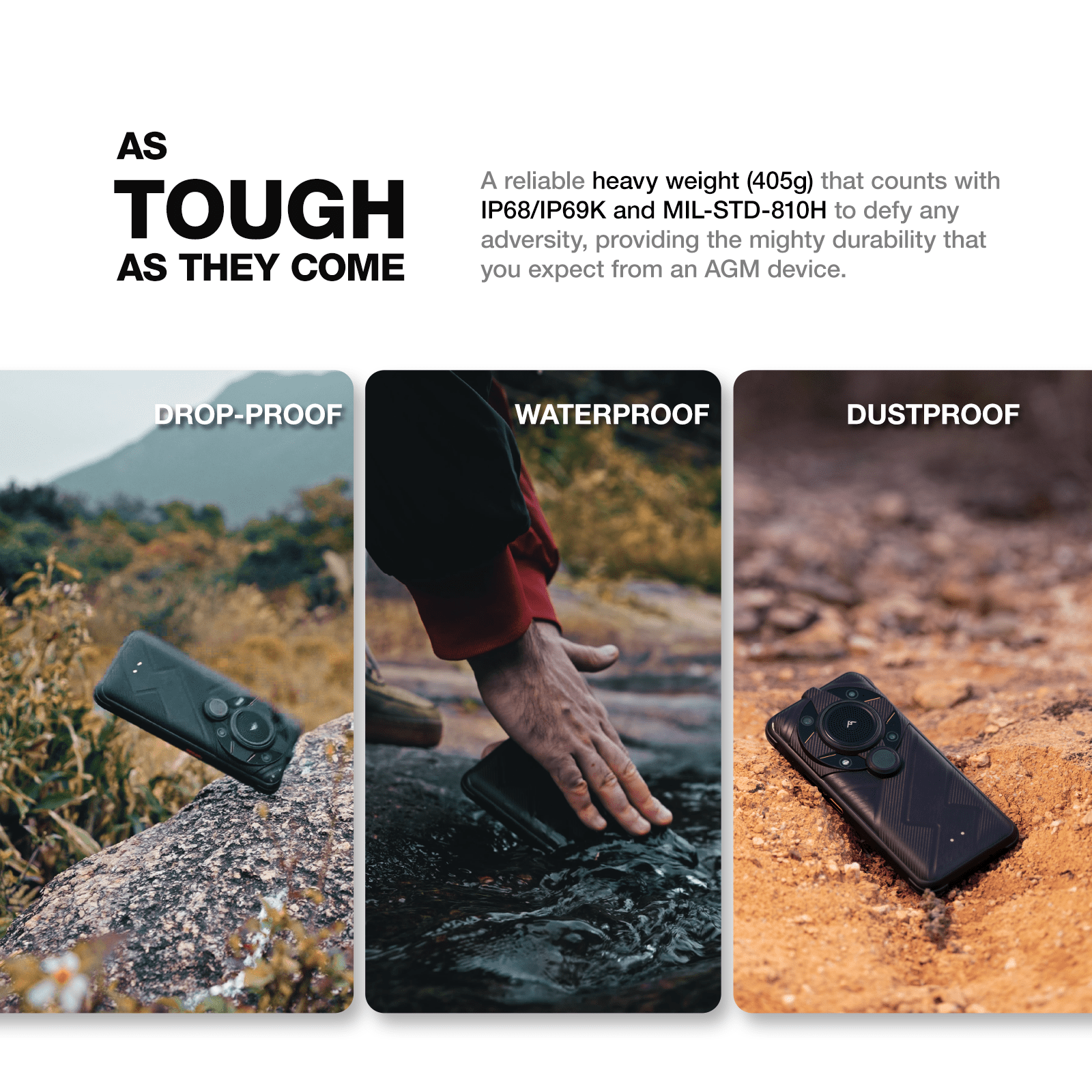 5G Unlocked Rugged Smartphone AGM G2 Guardian, Thermal Monocular Long Detection Range: 500m/yd, 10 mm Objective Lens, Cell Phone 6.58' FHD+ 120Hz DisplayQualcomm QCM6490 12GB + 256GB Storage