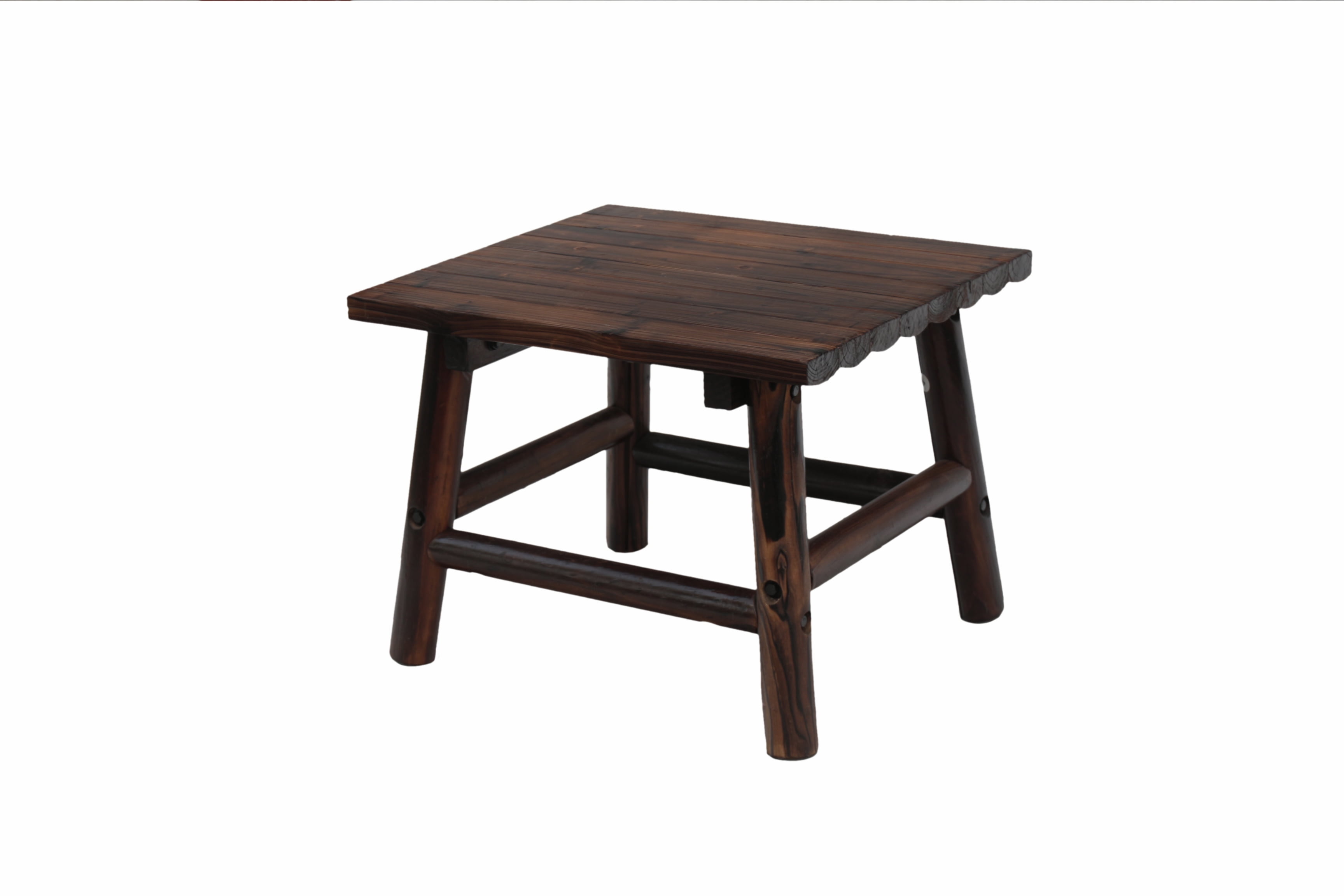 Leigh Country TX 93723 Char-Log Rectangular Outdoor Patio End Table - Brown