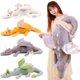 thumbnail image 2 of Fuzzy Peluche Lying Dragon Plush Toy With Big Fly Wings Dragons Grey Green White Dinos Throw Pillow Birthday Gift For Boy Xmas, 2 of 5