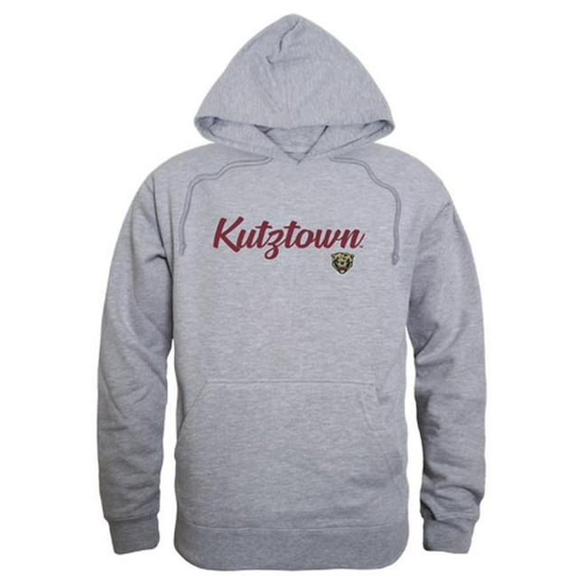 W Republic 558-321-HGY-04 Men Kutztown Golden Bears Script Hoodie, Heather Grey - Extra Large