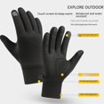 thumbnail image 2 of Guantes de exterior deportivos para hombre con forro polar y pantalla táctil, cálidos, impermeables, para ciclismo, otoño e invierno, 2 of 5