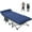 Gray Strip w/ Blue Mattress, variant on NAIZEA XL Folding Bed Cot with 3.3 inch 2 Sided Mattress, 75"* 28" Folding Sleeping Cot Guest Bed, Folding Camping Cots with Carry Bag