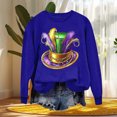 thumbnail image 4 of Xuyuer Women's Carnival Printed Long Sleeved Round Neck Mardi Gras Sweatshirt Carnival Outfits Women Carnival Sweatshirts Fat Tuesday Fashionable Pullover Tops, 4 of 6