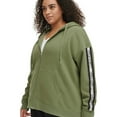 thumbnail image 2 of Calvin Klein Womens Running Logo Tape Hoodie Sweatshirt, Green, Plus Size, 2X, 2 of 3