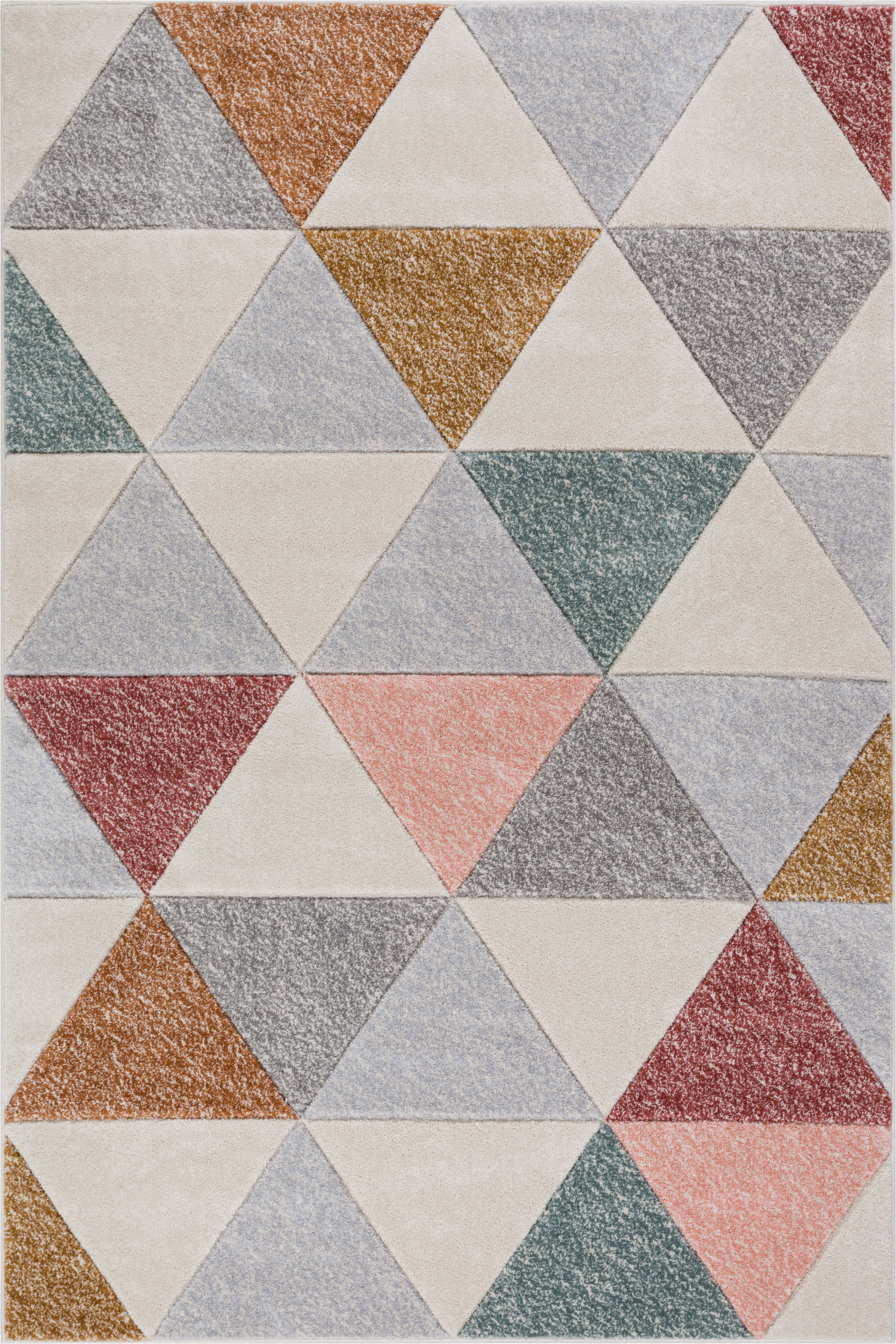 Well Woven Ruby Clark Mid-Century Modern Cream Geometric Triangles 7'10" x 9'10" Area Rug