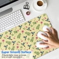 thumbnail image 4 of 35.4x15.7 Inch Gaming Mouse Pad, Non-Slip Stitched Rubber Desk Mat for Desktop & Laptop,Hummingbird Floral Leaf Yellow Pattern, 4 of 6