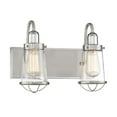 thumbnail image 3 of Lansing 2-Light Bathroom Vanity Light in Satin Nickel with Polished Nickel Accents, 3 of 5
