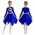 thumbnail image 3 of Vestidos de baile de Ballet para niños y niñas, vestido de túnica de manga larga metálica de manga larga para baile lírico de Iglesia, 3 of 5
