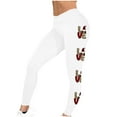 thumbnail image 4 of lcziwo Women's Valentine Day Leggings Novelty Letter Graphic Print Tight Yoga Pants Casual Elastic High Waisted Tummy Control Sport Leggings White M, Saving Sales, 4 of 7