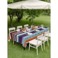 thumbnail image 3 of Modern Bohemian Outdoor Tablecloth - 52x70 Inch Rectangle Dining Table Cover, Minimalist Abstract Boho Paisley Orange Red Waterproof Outdoor Table Cloth with Umbrella Hole & Zipper for Picnic/Patio, 3 of 7