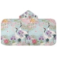 thumbnail image 5 of Yayeee Kids Hooded Towel with Hand Pockets Beach Soft Absorbent Bath Wrap 50 x 23.5 inch, Green Floral Cranes Pattern, 5 of 5