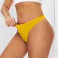 thumbnail image 2 of Ashirexll Thongs for Women, Silk Underwear for Women Solid Color Seamless No Show Stretch Thong Panties Yellow S, 2 of 8