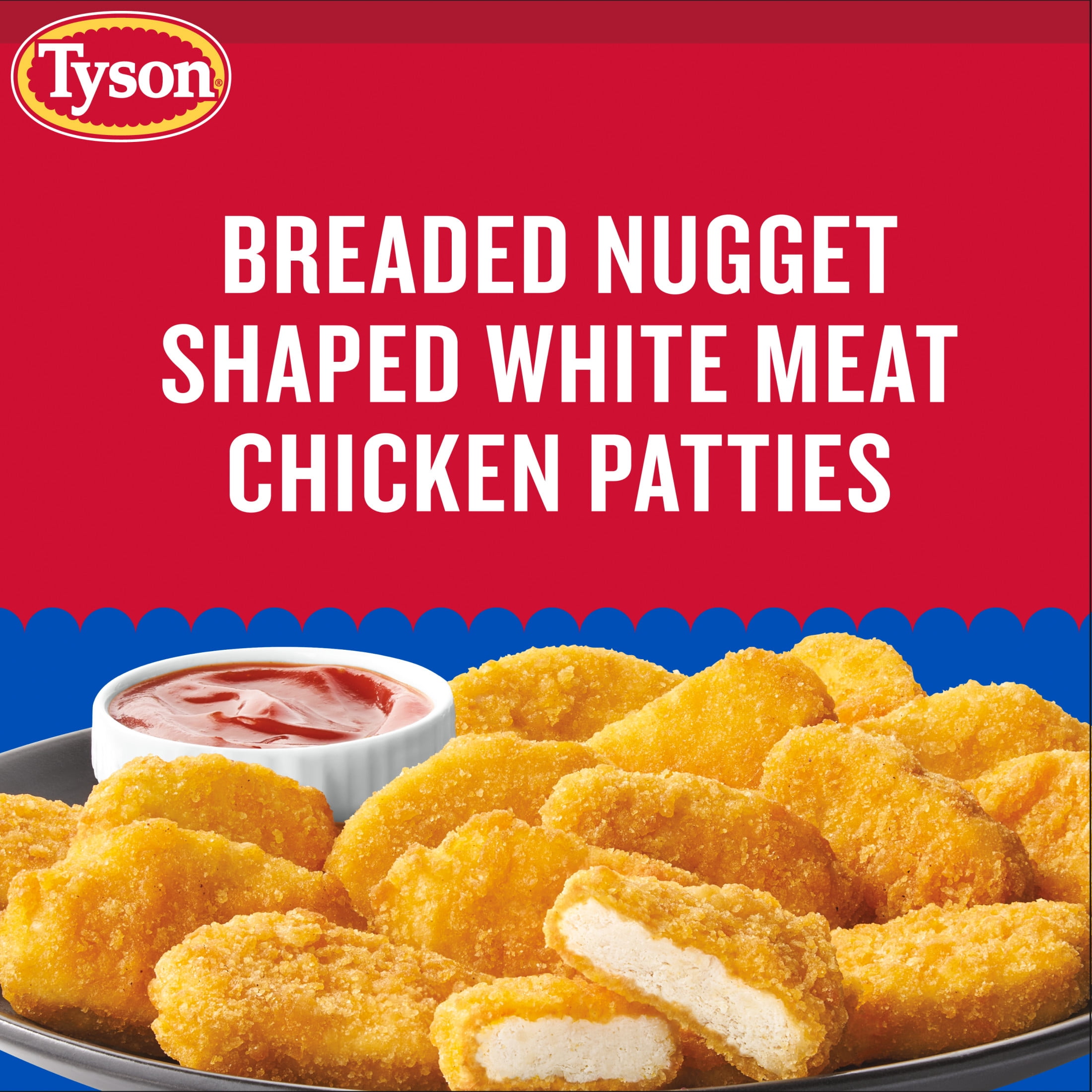Tyson Frozen White Meat Chicken Nuggets, 29 oz, 11g Protein per Serving (Fully Cooked)