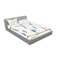thumbnail image 2 of Ambesonne Tribal Fitted Sheet & Pillow Sham Set, Retro Feathers, Full, Multicolor, 2 of 2