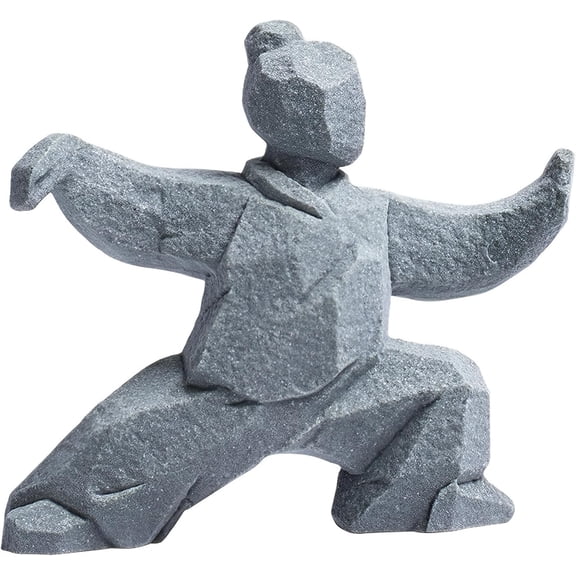 Tai Chi Statue, Yin Yang Figurine for Home Decor, Meditation Zen Sculpture, Feng Shui Gift, Handcrafted Sandstone Artwork for Office Bookshelf Desktop Decor (Style A)