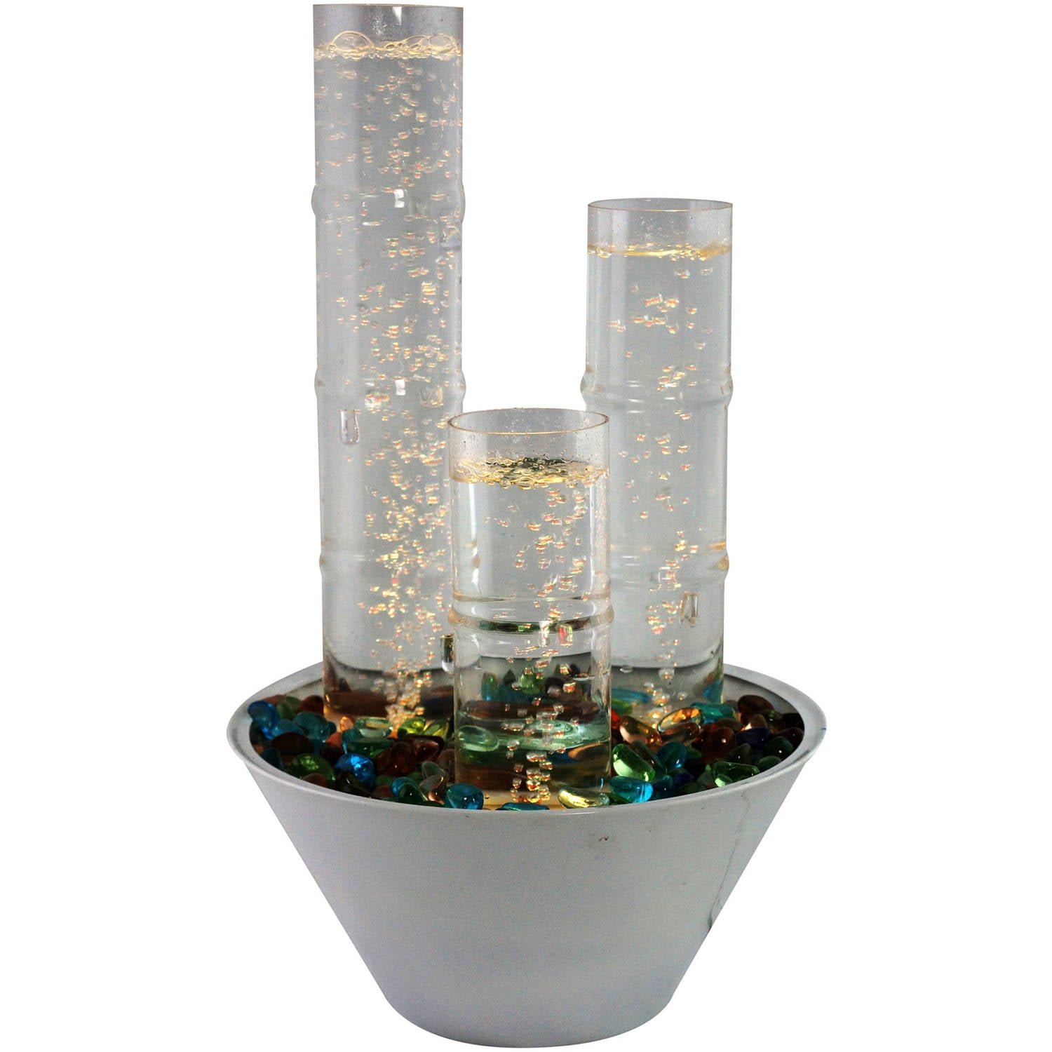 Water Bubble Tabletop Fountain with LED Lights and Remote