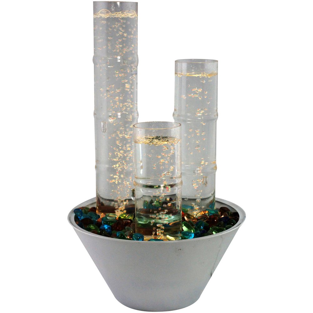 Water Bubble Tabletop Fountain with LED Lights and Remote