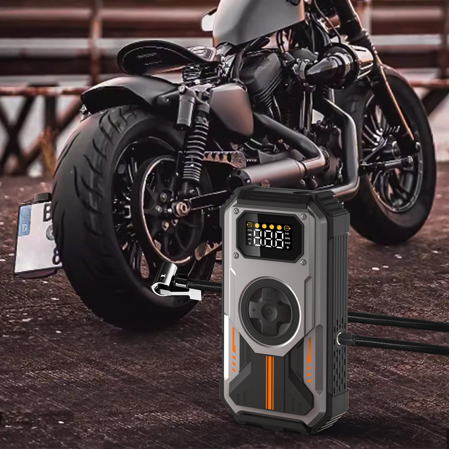 2025 Jump Starter with Air Compressor, 6000A 12V Battery Charger Car Jump Starter 150 PSI Tire Inflator Air Pump For All Gas/Diesel Vehicles, USB Input/Outpu