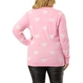 thumbnail image 3 of Agnes Orinda Women's Plus Size Sweaters Cardigans Cute Heart Print Long Sleeve Fall Winter Knit Cardigan 2X Pink, 3 of 6