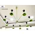 thumbnail image 3 of Huge Italian Chandelier Style Stilnovo Mid Century 8 Arms/16 Bulb Socket Sputnik Ceiling Lights (Green), 3 of 3