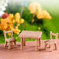 thumbnail image 4 of Miniature Wooden Table and Chair Set for Dollhouse Accessories Rustic Style Furniture Decor for DIY Craft Projects Fairy Gardens and Micro Landscape Ornaments, 4 of 6