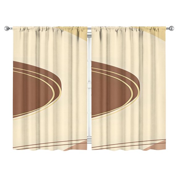 Modern Abstract Geometric Lines Boho Curtains-Blackout Curtains Bedroom Decor Living Room Darkening Grommet Window Drapes 2 Panels Set 52"x 84"
