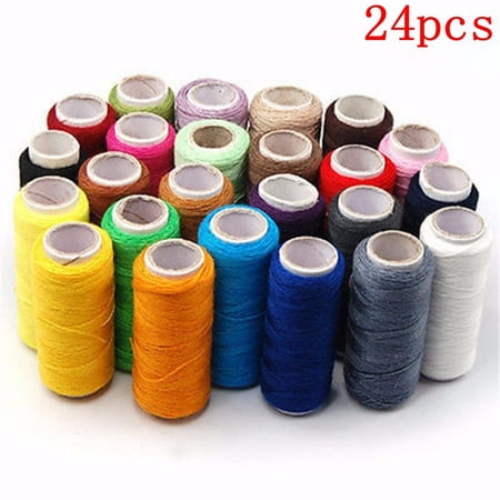 Meigar Spool Sewing Thread Assortment Coil 24 Color 220 Yards Each Polyester Thread Sewing Kit All Purpose Polyester Thread for Hand and Machine