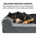 thumbnail image 3 of FurHaven Pet Products Two-Tone Faux Fur & Suede Memory Top Deluxe Chaise Lounge Pet Bed for Dogs & Cats - Stone Gray, Jumbo, 3 of 13