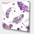 thumbnail image 3 of Designart ' Ethnic Purple Feathers Composition ' Bohemian & Eclectic Canvas Wall Art Print, 3 of 4